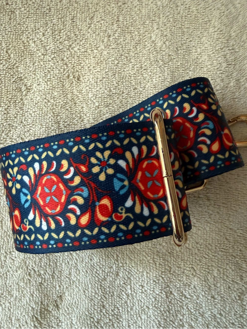Guitar purse bag strap floral Bohemian pattern NWOT w/ pouch - Picture 11 of 14